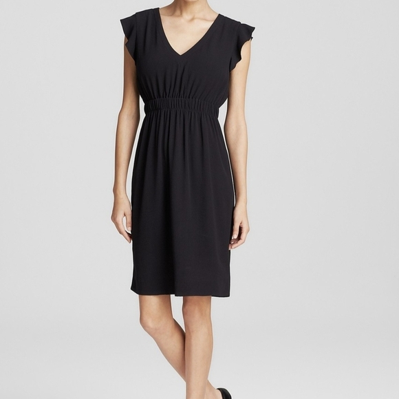 Kate Spade Luxury Fluid Crepe Frilly Ruffle Sleeve V Neck Mini Dress US 8 - Picture 4 of 8